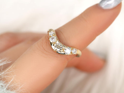 Luca 14kt Diamond Graduated Nesting Ring,Unique Wedding Ring,Nesting Band,Diamond Ban,Crescendo Band,Thick Gold Ring,Anniversary Ring