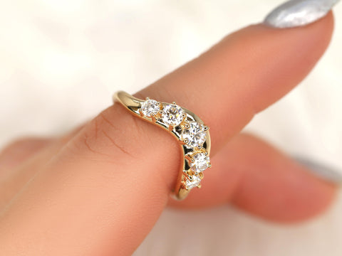 Luca 14kt Diamond Graduated Nesting Ring,Unique Wedding Ring,Nesting Band,Diamond Ban,Crescendo Band,Thick Gold Ring,Anniversary Ring