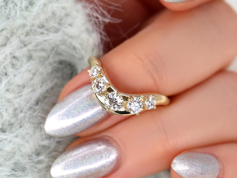 Luca 14kt Diamond Graduated Nesting Ring,Unique Wedding Ring,Nesting Band,Diamond Ban,Crescendo Band,Thick Gold Ring,Anniversary Ring