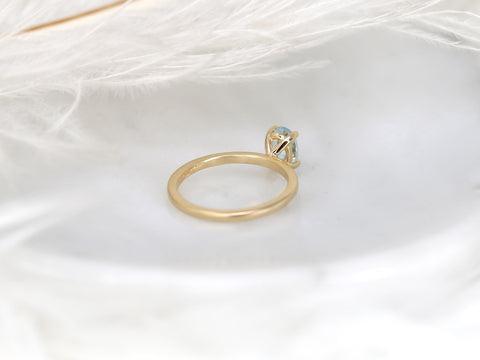 Dakota 7x5mm 14kt Aquamarine Oval Solitaire Ring,Oval Engagement Ring,Anniversary Gift,March Birthstone,Aquamarine Ring,Birthstone Ring