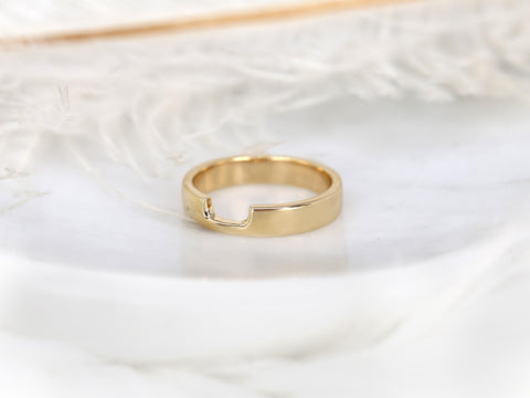 Codi 2.0 4mm 14kt Gold Cigar Band,Unique Cigar Ring,Nesting Ring,Cut Out Ring,Cigar Band,Unique Gold Ring,Wedding Ring,Gift for Her
