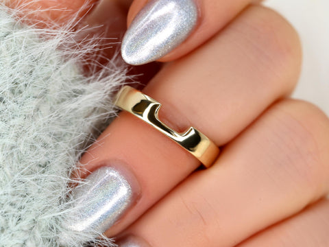 Codi 2.0 4mm 14kt Gold Cigar Band,Unique Cigar Ring,Nesting Ring,Cut Out Ring,Cigar Band,Unique Gold Ring,Wedding Ring,Gift for Her