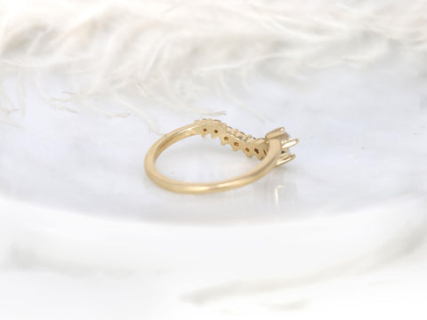 Deep Trix Deep 14kt Gold Diamond Nesting Ring,Asymmetrical Contour Ring,Unique Wedding Ring,Diamon Band,Anniversary Ring,Stacking Ring