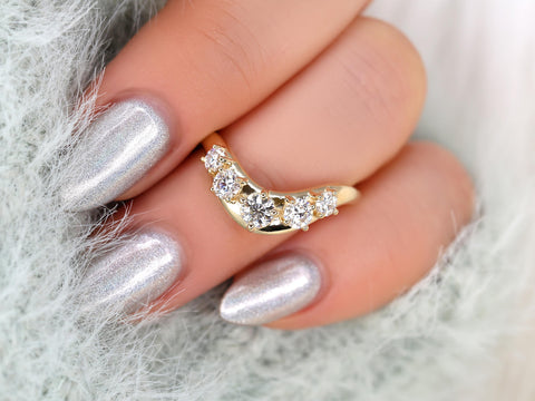 Luca 14kt Diamond Graduated Nesting Ring,Unique Wedding Ring,Nesting Band,Diamond Ban,Crescendo Band,Thick Gold Ring,Anniversary Ring