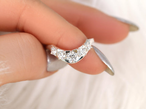 Mega Saldana 14kt Diamond Graduated Nesting Ring,Unique Curved Wedding Ring,Nesting Band,Unique Wedding Ring,Crescendo Band,Thick Gold Ring