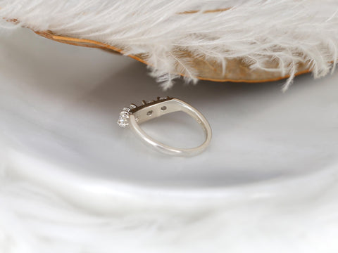 Mega Saldana 14kt Diamond Graduated Nesting Ring,Unique Curved Wedding Ring,Nesting Band,Unique Wedding Ring,Crescendo Band,Thick Gold Ring