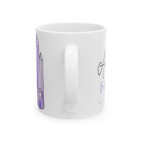 February Birthstone Mug,Amethyst Gemstone Mug,Purple Crystal Coffee Mug,Zodiac Pisces Aquarius Gift, Birthday Mug