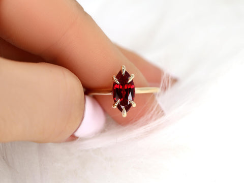 Morticia 14x7mm 14kt Ruby Marquise Solitaire Ring,Unique Marquise Ring, Marquise Engagement Ring,Marquise Cut Ring,Ruby Ring,July Birthstone