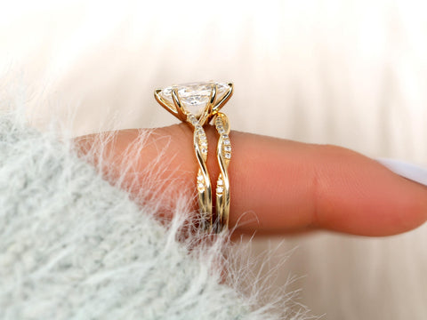 1.50ct Petite Tula 12x6mm 14kt Diamond Crossover Marquise Bridal Set,Twisted Marquise Engagement Ring Set,Unique Marquise Wedding Rings