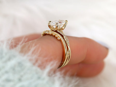 1.50ct Petite Tula 12x6mm & Lonnie 14kt Diamond Crossover Marquise Bridal Set through finger view