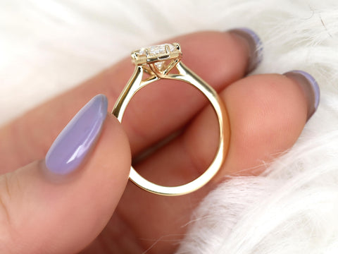 moval diamond button back ring with milgrain in halo and plain shank and lucida gallery profile pinched fingers