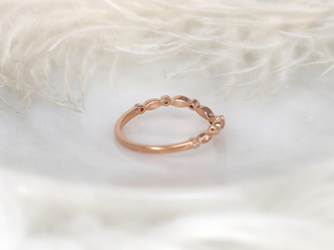 chevron dainty diamond band with vintage detail from back