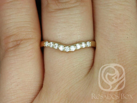 14kt Matching Band to Carla 9&6mm Diamond Nesting Ring,Diamond Curved Ring,Contoured Ring,Shadow Band