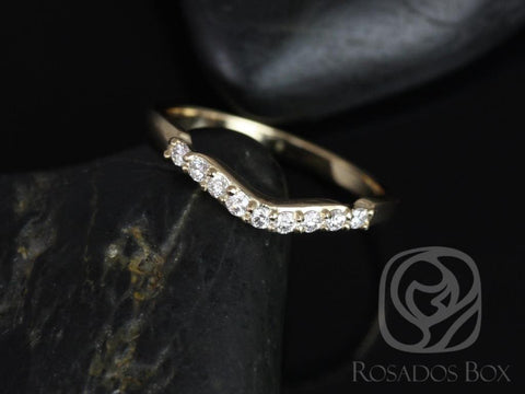 14kt Matching Band to Carla 9&6mm Diamond Nesting Ring,Diamond Curved Ring,Contoured Ring,Shadow Band