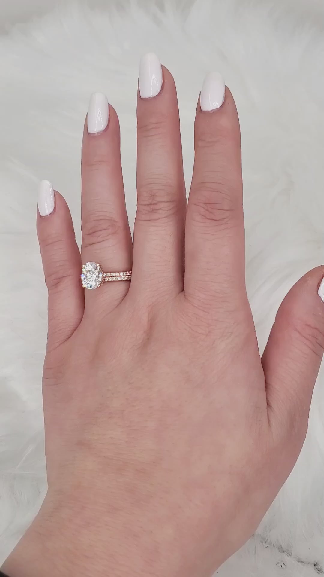 oval solitaire with accent diamonds and hidden halo diamond basket bridal set video