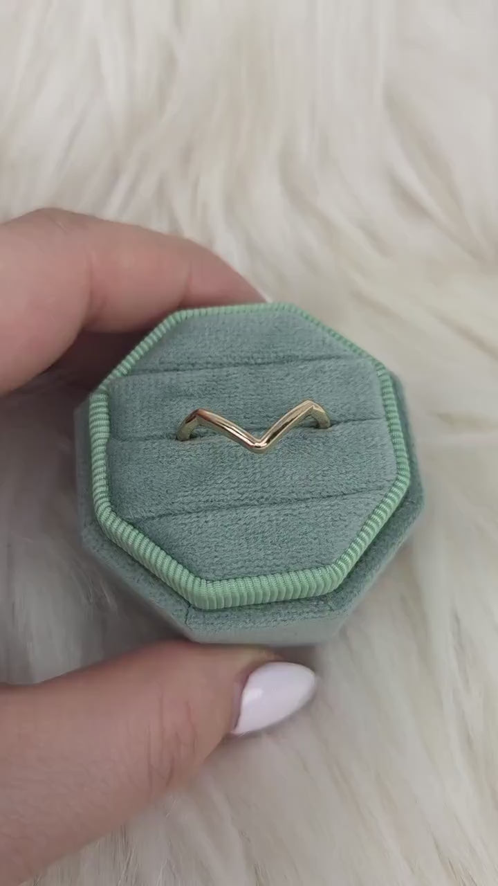 Femme Deux 14kt V Ring,Chevron Flair Ring,Stackable Ring,Minimalist Ring,Gold Ring,Gift For Her,Nesting Ring,Unique Layering Ring,Gold Ring
