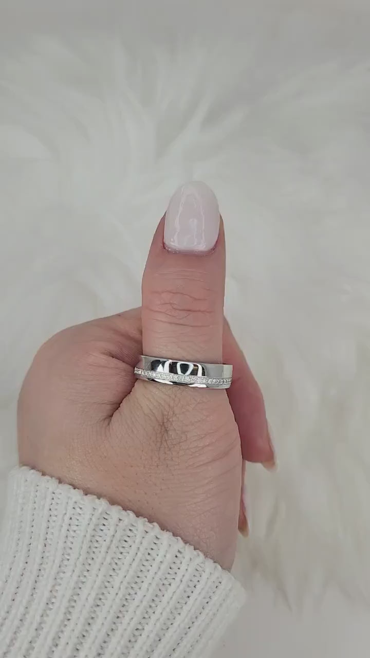 Axel 14kt Asymmetrical Pave Diamond Wedding Ring,Modern Diamond Ring,Men's Wedding Ring,Wide Gold Ring,Diamond Wedding Ring,Gift For Him