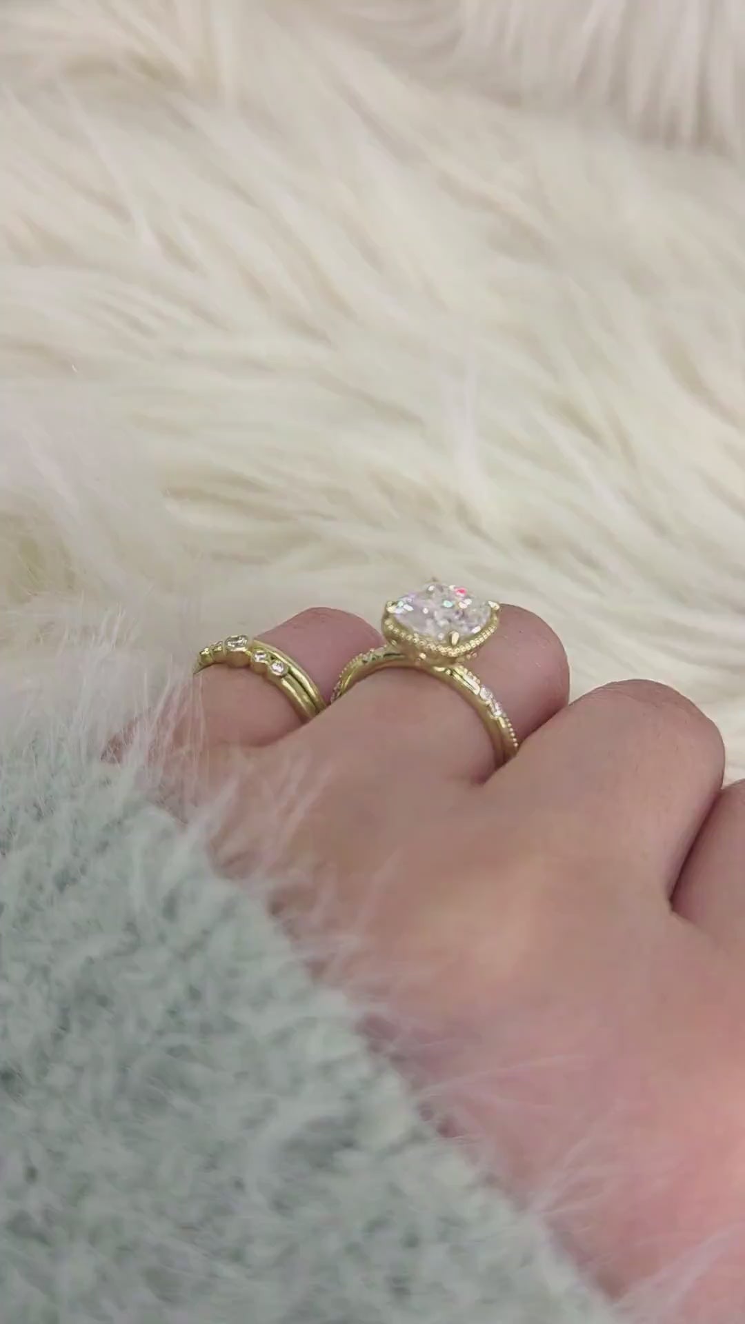 3ct Laverna 10x8mm 14kt Moissanite Antique Cushion Cut Button Back Solitaire Ring video
