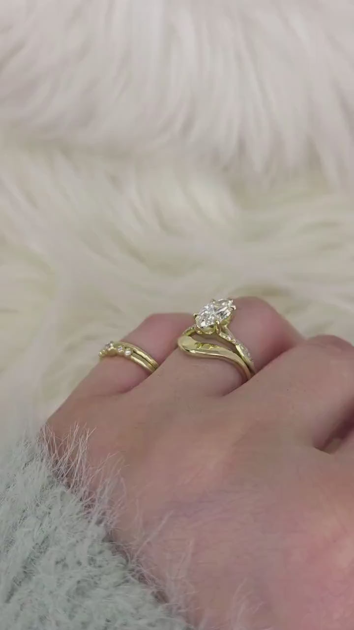 1.50ct Petite Tula 12x6mm & Merida 14kt Diamond Crossover Marquise Bridal Set  video