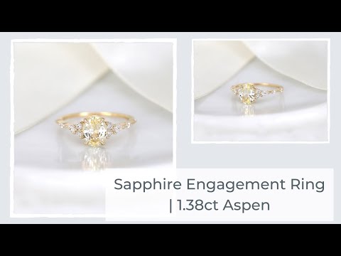 1.38ct Ready to Ship Aspen 14kt Gold Champagne Sapphire Diamond Oval Cluster Ring