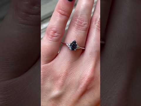 1.01ct Ready to Ship Juliet 14kt White Gold Lavender Purple Sapphire Diamond Pear Cluster Ring