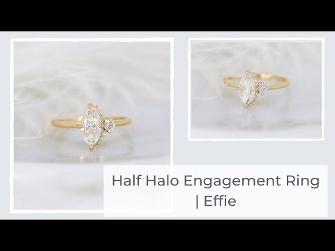 1ct Effie 10x5mm 14kt Gold Moissanite Diamonds Marquise Cluster Ring