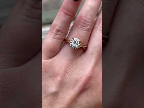 2ct Elodie 8mm 14kt Gold Moissanite Diamond Crossover Hidden Halo Ring
