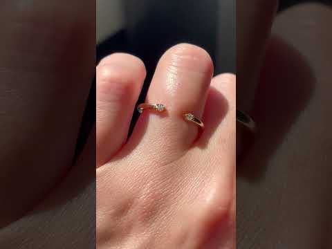 Sadie 14kt Gold Diamond Open Cuff Ring