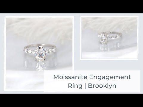 2.50ct Brooklyn 10x7mm 14kt Gold Moissanite Oval Solitaire TRIO Bridal Set