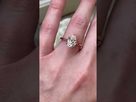 1.50ct Skinny Jane 9x6mm & Cher 14kt  Gold Moissanite Diamonds Art Deco Pear Solitaire Bridal Set