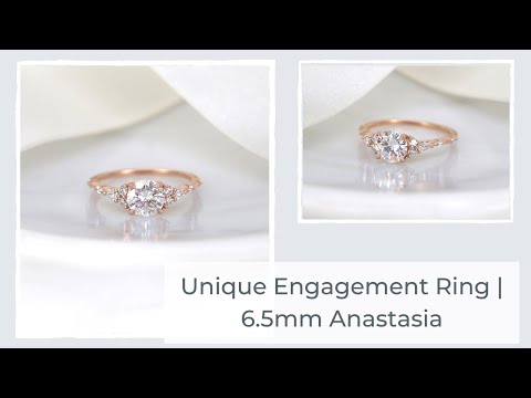 1ct Anastasia 6.5mm 14kt Gold Moissanite Diamond Round Cluster Ring