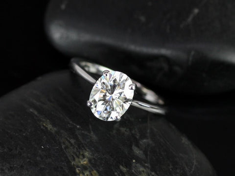 2ct Skinny Lois 9x7mm 14kt Moissanite Oval Solitaire Ring