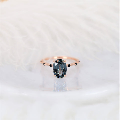 2.49ct Ready to Ship Alix 14kt Rose Gold Chrome Purple Spinel Diamond Dainty Oval Solitaire Ring