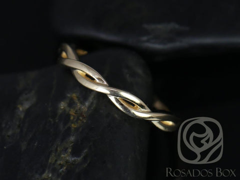 PLAIN Dusty 14kt Gold Braided Stacking Band,Overlapping Wedding Ring,Unique Wedding Ring,Twisted Band,Crossover Ring,Anniversary Gift