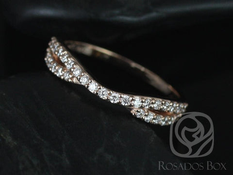 Bree 14kt Gold Curved Diamond Ring,Contoured Ring,Diamond Nesting Ring,Ring Guard,ShadowBand,Unique Wedding Ring,Anniversary Gift,