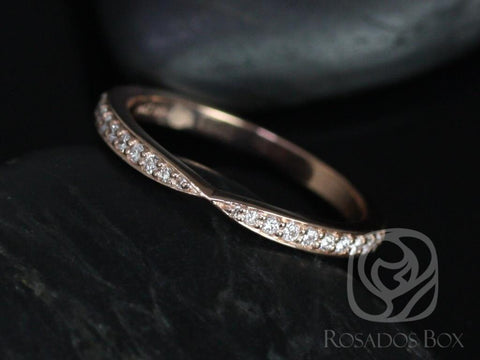 Marla 14kt Rose Gold Cinched WITHOUT Milgrain Diamond HALFWAY Eternity Ring