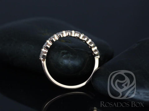 Original Naomi 14kt Rose Gold Diamond HALFWAY Eternity Ring,Single Prong Ring,Minimalist Stacking Ring,Dainty Ring,Diamond Wedding Ring