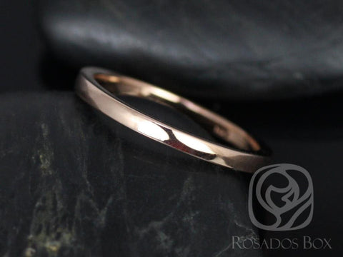 14kt Rose Gold Classic PLAIN Band to Skinny Flora Wedding Ring