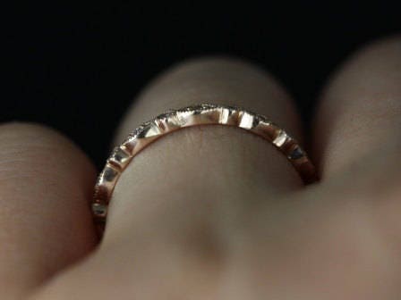 Ready to Ship Gwen 14kt Rose Gold WITH Milgrain Diamond FULL Eternity Ring