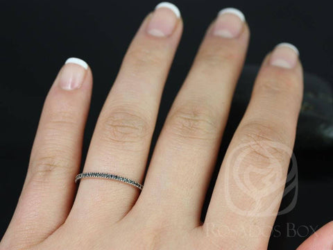 Ready to Ship Ninette (Size 5) 14kt WHITE Gold Black Diamond FULL Eternity Ring