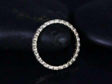 Rosados Box Ready to Ship Cookie 14kt Yellow Gold Satin Finished Burnished Disk Diamond HALFWAY Eternity Band