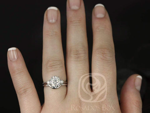 2ct Gloria 9x7mm 14kt Moissanite Diamonds Dainty Minimalist 3 Stone Oval Bridal Set,Three Stone Ring,Oval Wedding Rings,Anniversary Gift