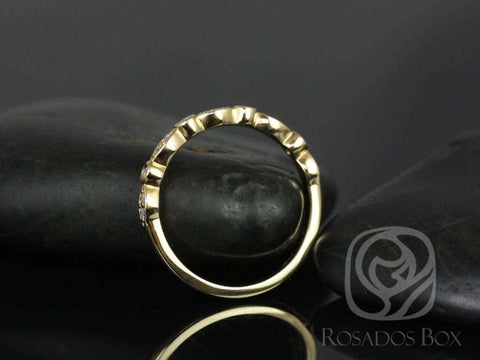 14kt Yellow Gold Ready to Ship Matching Band to Quinn Diamonds WITHOUT Milgrain Pave Art Deco HALFWAY Eternity Ring Ring