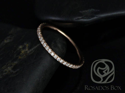 Rosados Box Ready to Ship Phyllis Super Thin 14kt Rose Gold Diamond FULL Eternity Band