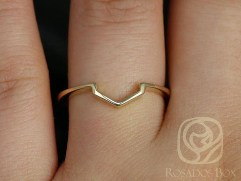 Ready to ship 14kt ROSE Gold Matching Band to Mosaic Curved Nesting Ring