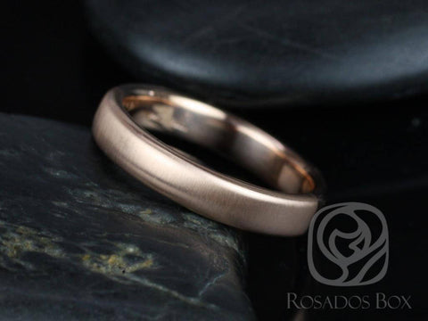 Dax 4mm 14kt Rose Gold Rounded Pipe Matte or High Finish Band (Chic Classics Collection)