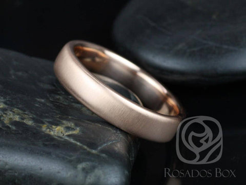 Dax 5mm 14kt Rose Gold Rounded Pipe Matte or High Finish Band