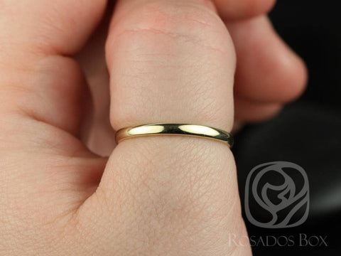 Steve 2mm 14kt Yellow Gold Oval Plain Non-Comfort Fit Matte or High Finish Band (Chic Classics Collection)