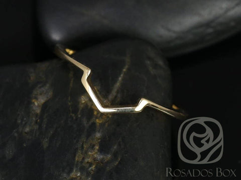 Ready to ship 14kt ROSE Gold Matching Band to Mosaic Shadow Curved Nesting Band Ring