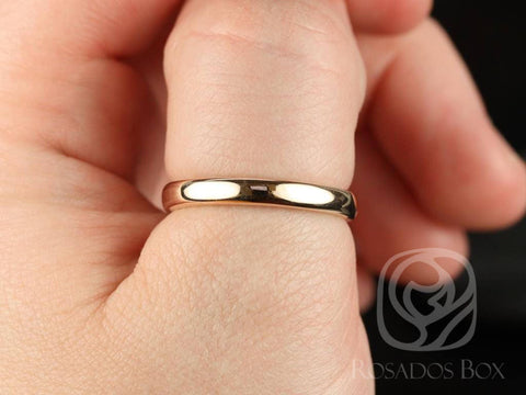 Dax 3mm 14kt Rose Gold Rounded Pipe Matte or High Finish Band (Chic Classics Collection)